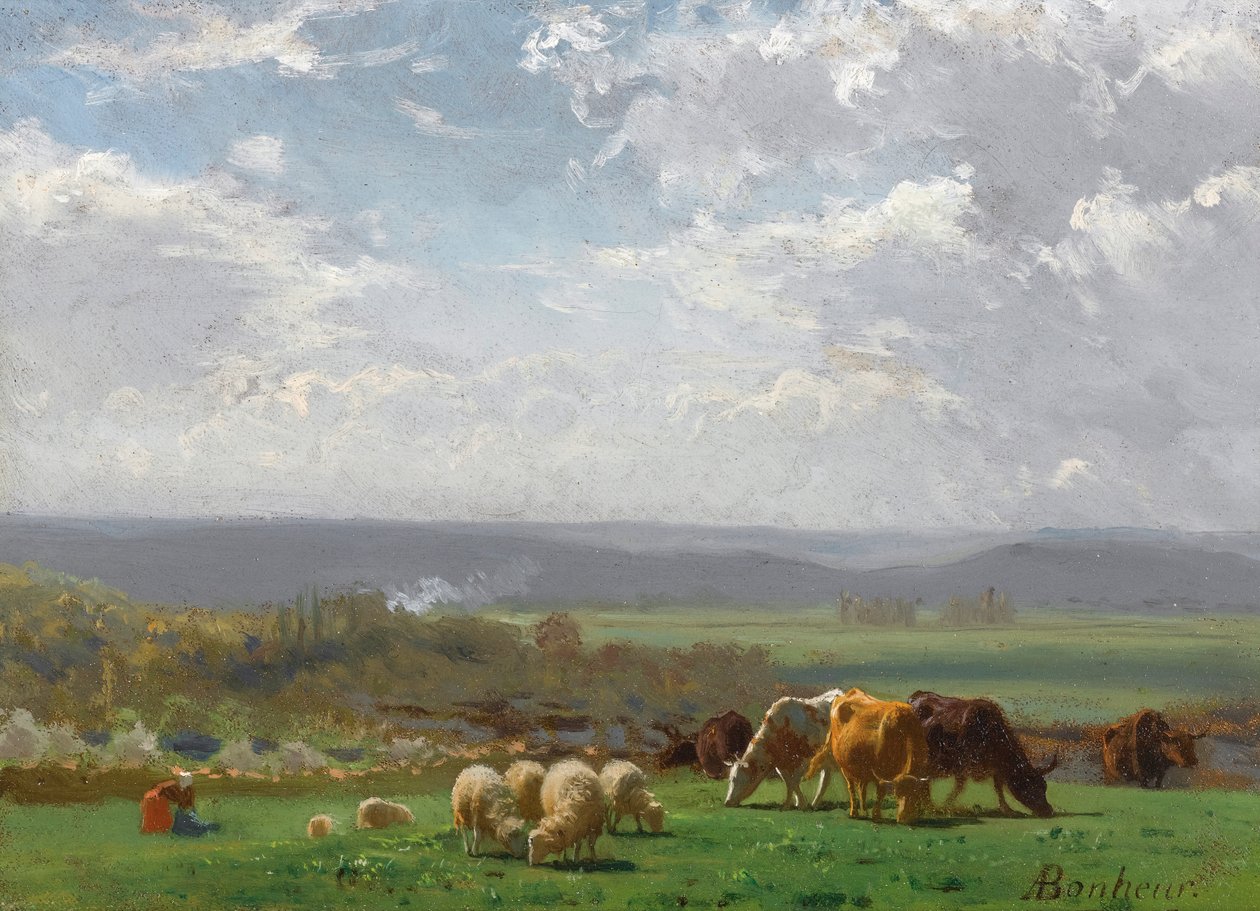 Betesmark i Auvergne av Auguste Francois Bonheur