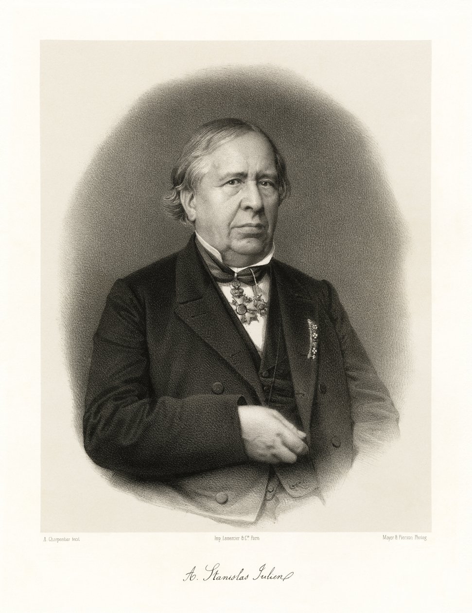 Aignan Stanislas Julien, 1865-66 av Auguste Charpentier