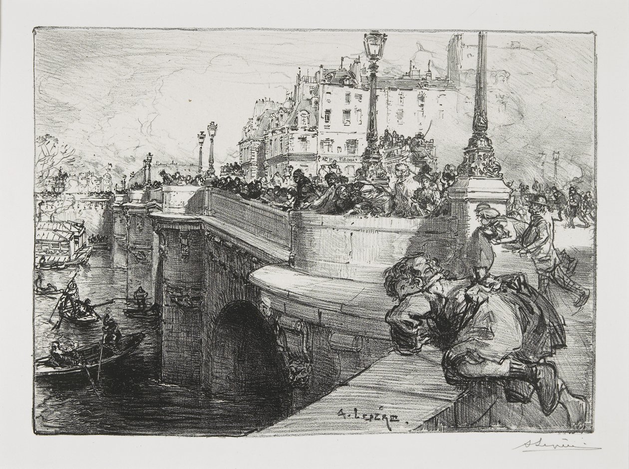 Någon har drunknat!, c. 1895 av Auguste Louis Lepère