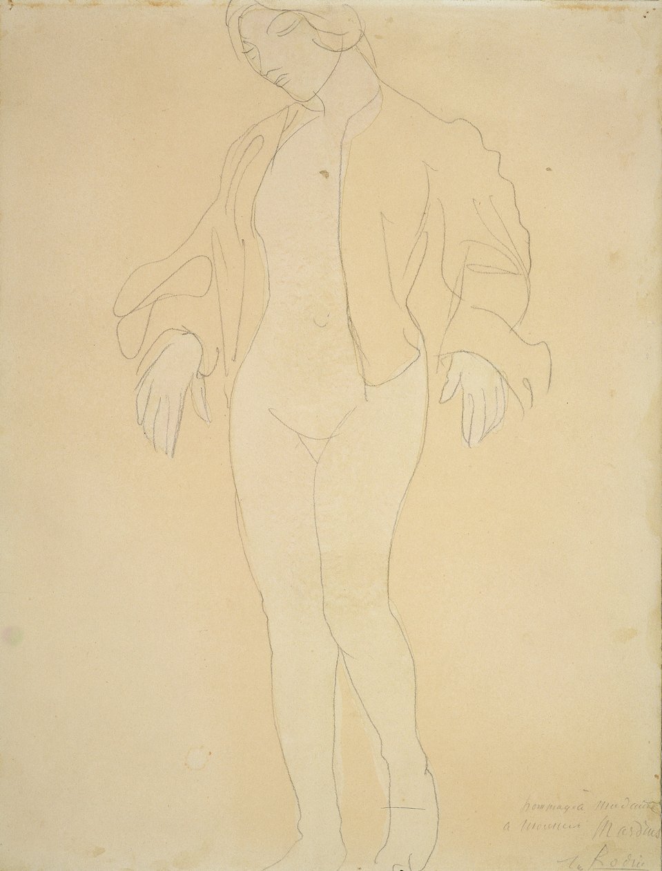 En naken kvinnlig dansare av Auguste Rodin