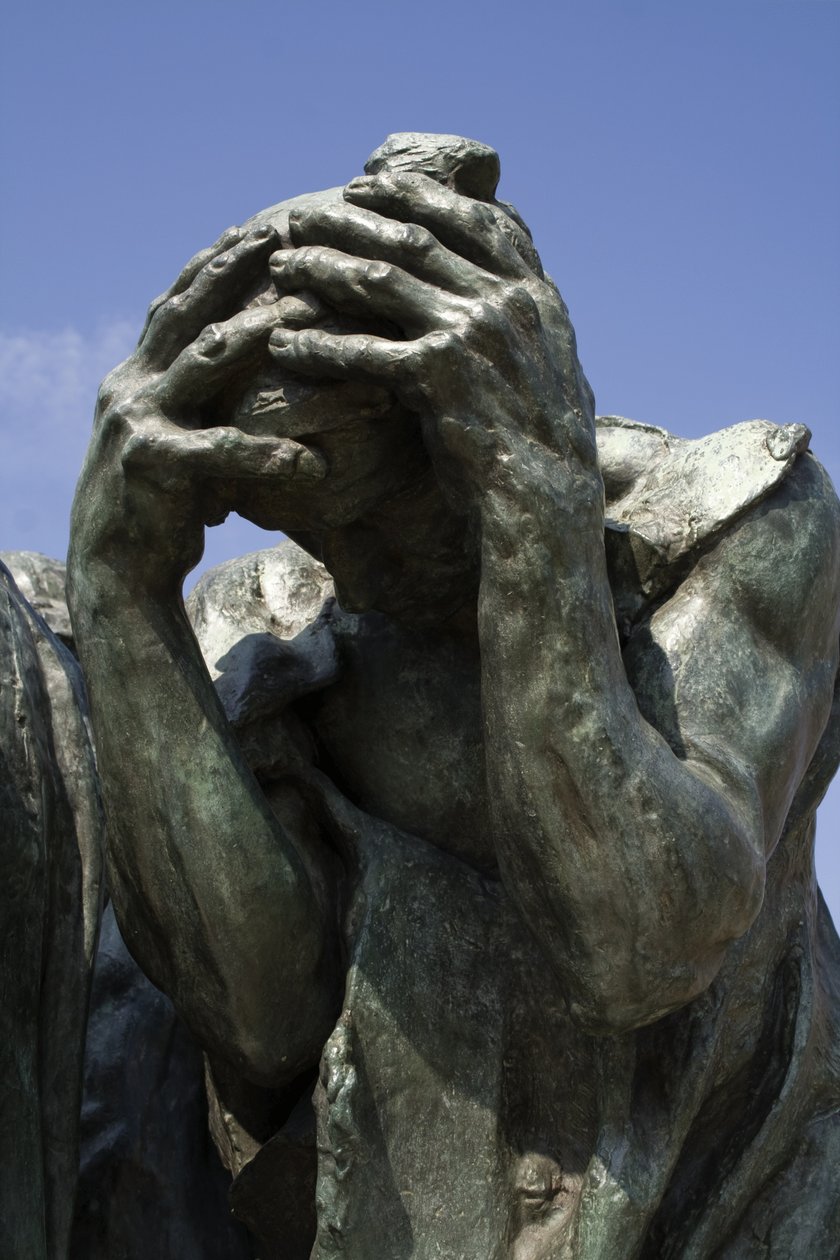 Detalj av borgarna i Calais, färdig 1889 brons se 340530 av Auguste Rodin