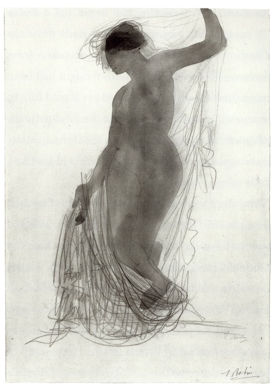 Nude with Draperiesn av Auguste Rodin