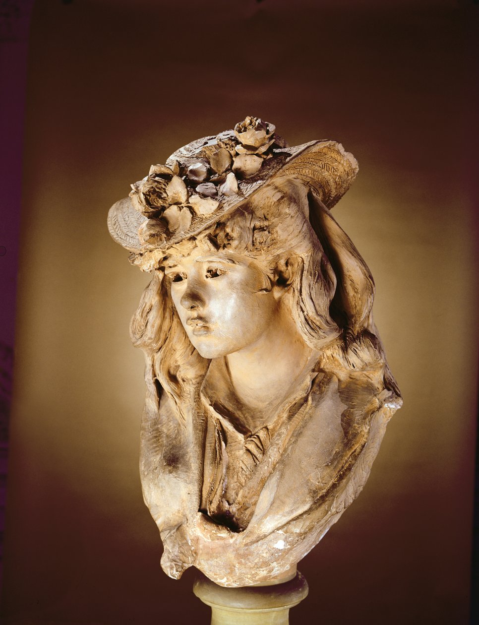 Porträtt av en ung kvinna, ca 1865 (gips) av Auguste Rodin