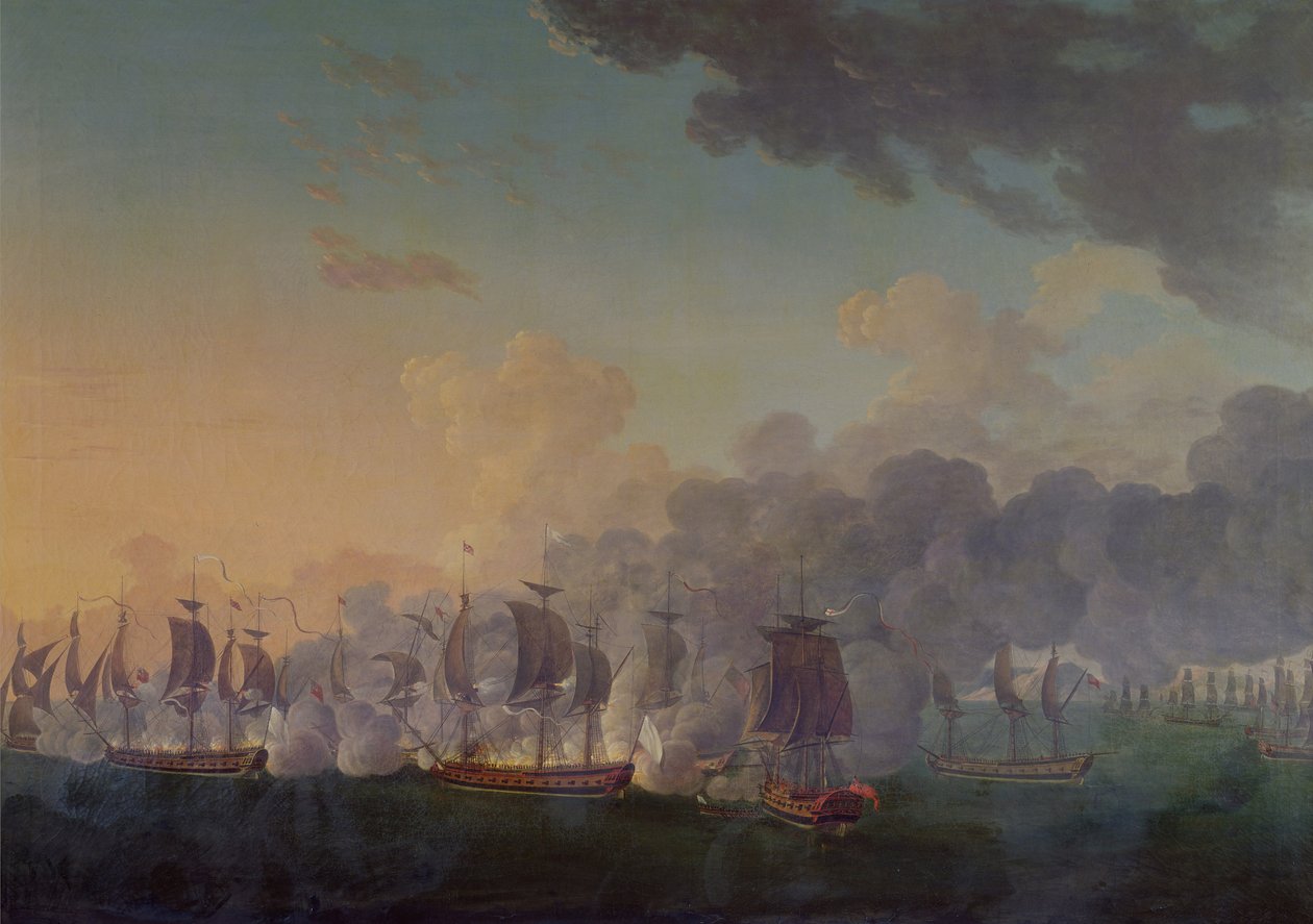 Slaget vid Louisbourg den 21 juli 1781 av Auguste Rossel De Cercy
