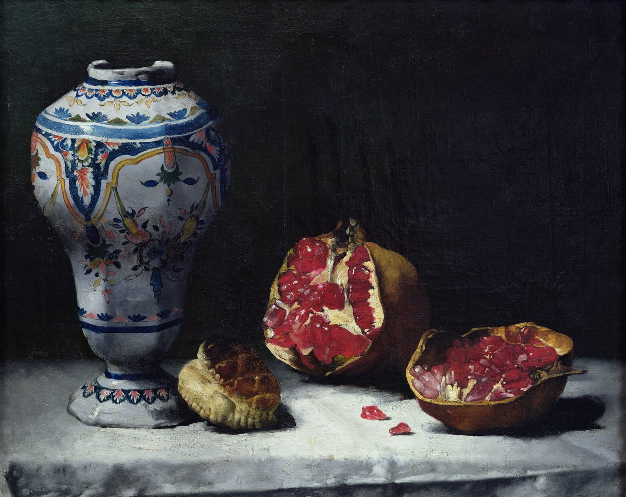 Stilleben med ett granatäpple av Auguste Theodule Ribot