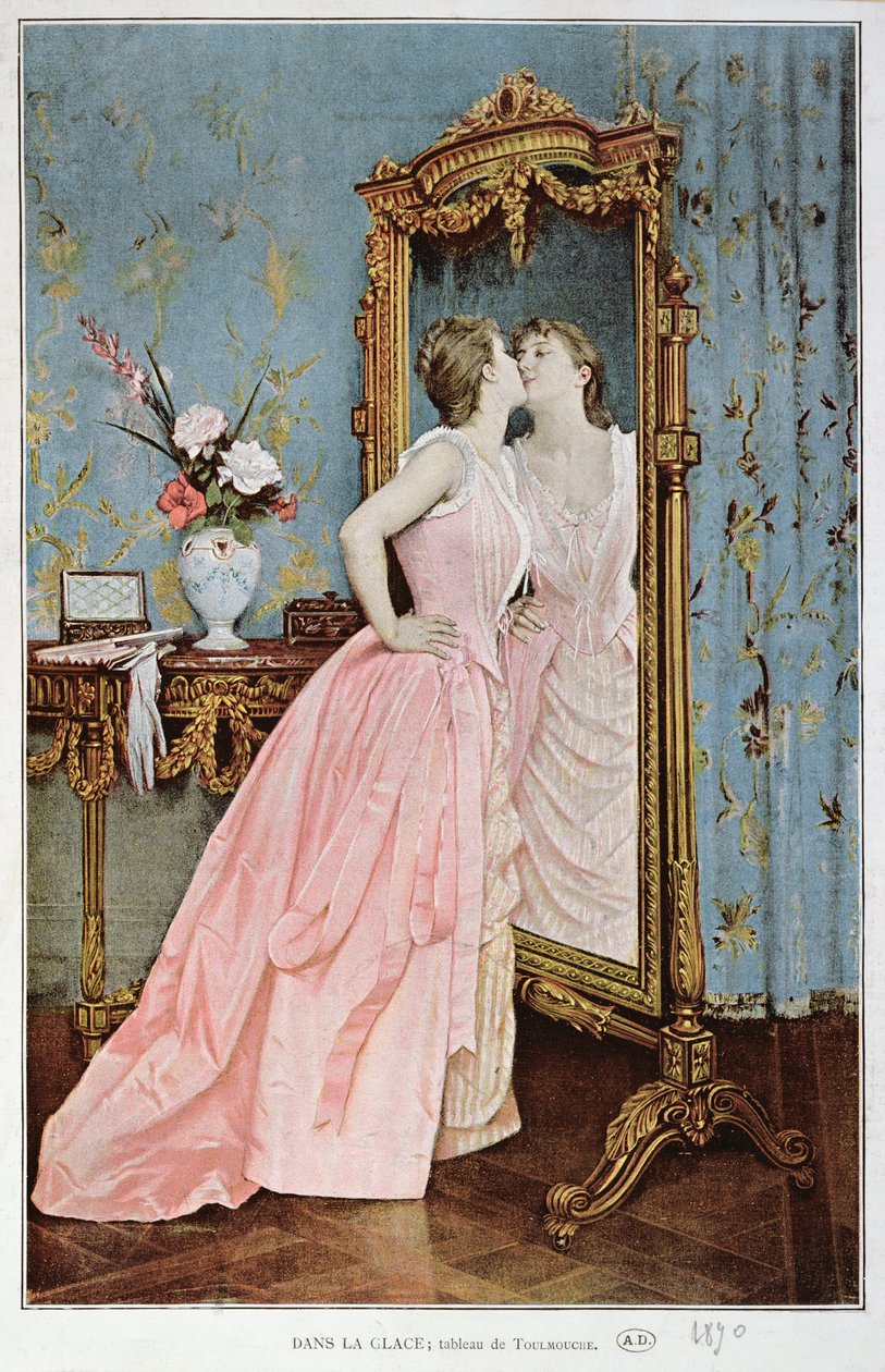 I spegeln, 1890 av Auguste Toulmouche