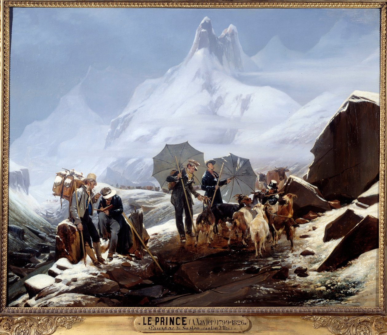 Landskap av Susten (Schweiziska Alperna). Målning av Auguste Xavier Leprince (1799-1826) av Auguste Xavier Leprince