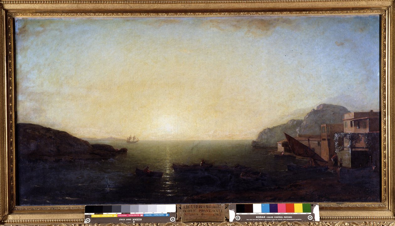 Solnedgångseffekt på Medelhavet av Auguste Aiguier