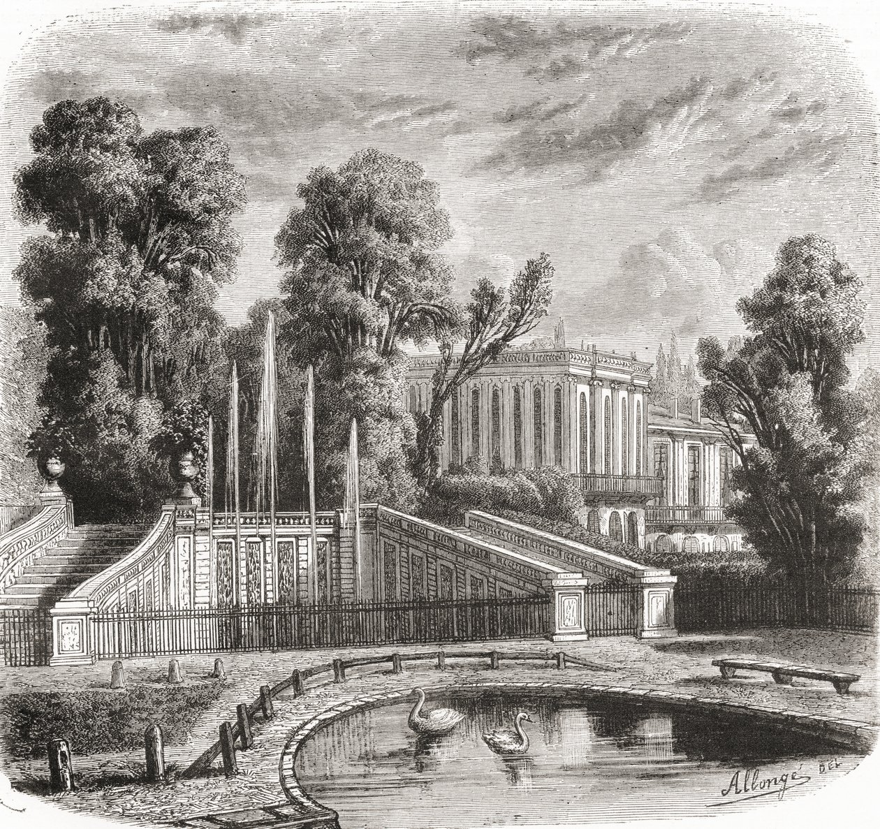 Petit Trianon i Versailles, Frankrike, 1800-talet av Auguste Allonge