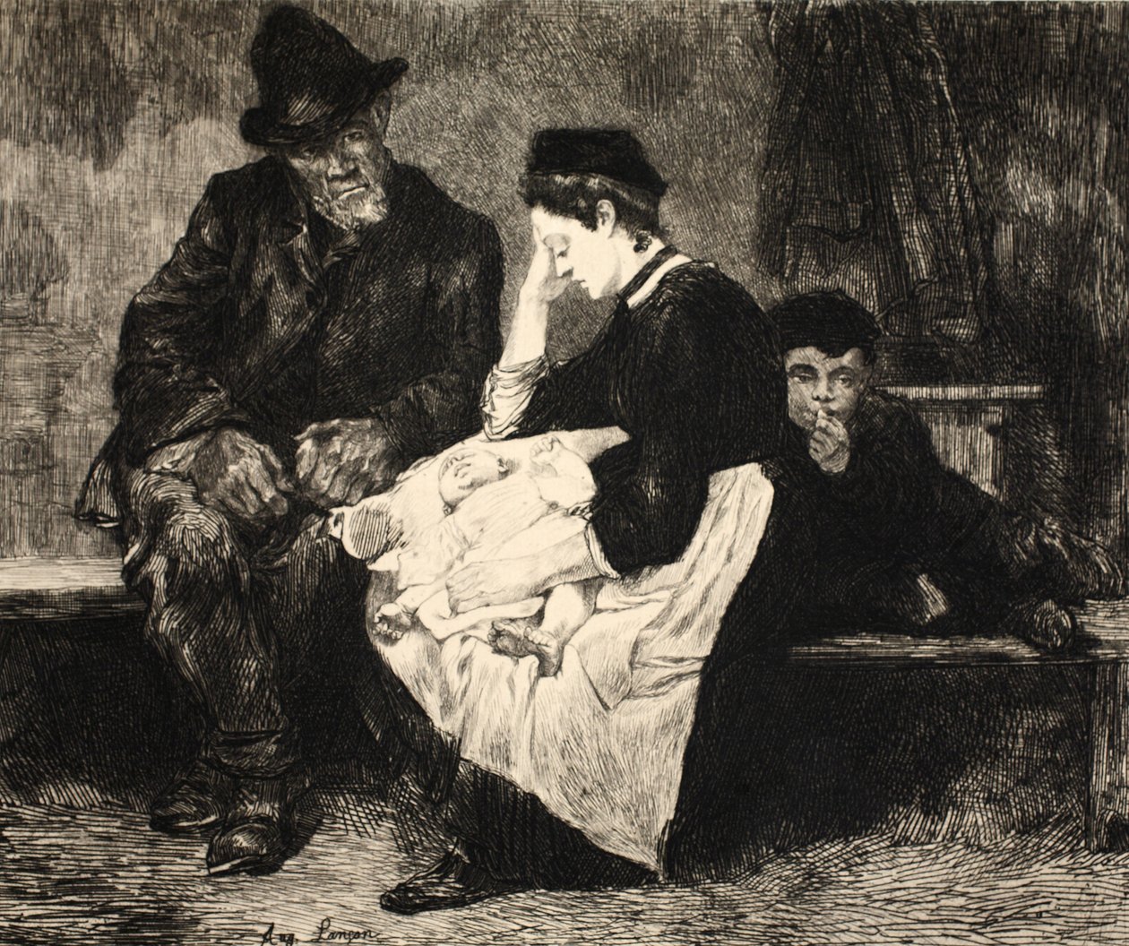 Illustration från "gatan i London", pub. av G. Charpentier et Cie, 1884 av Auguste Andre Lancon