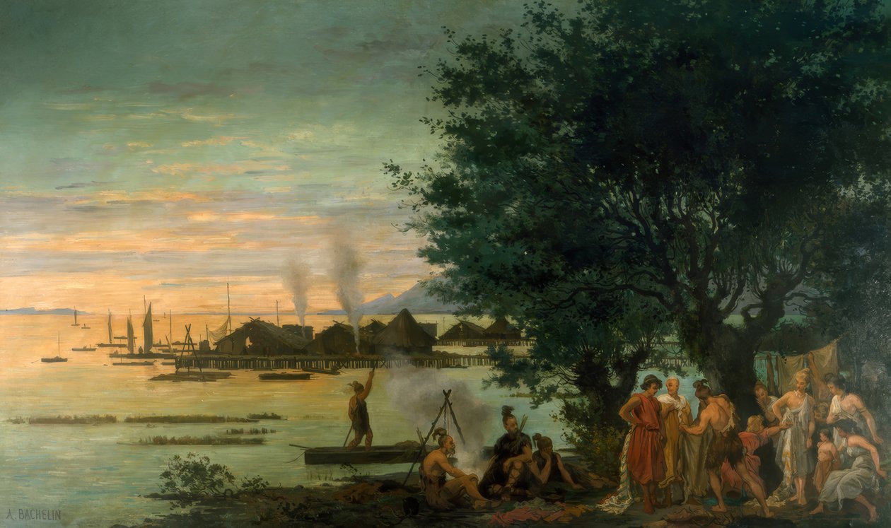 Sjöby från bronsåldern av Auguste Bachelin