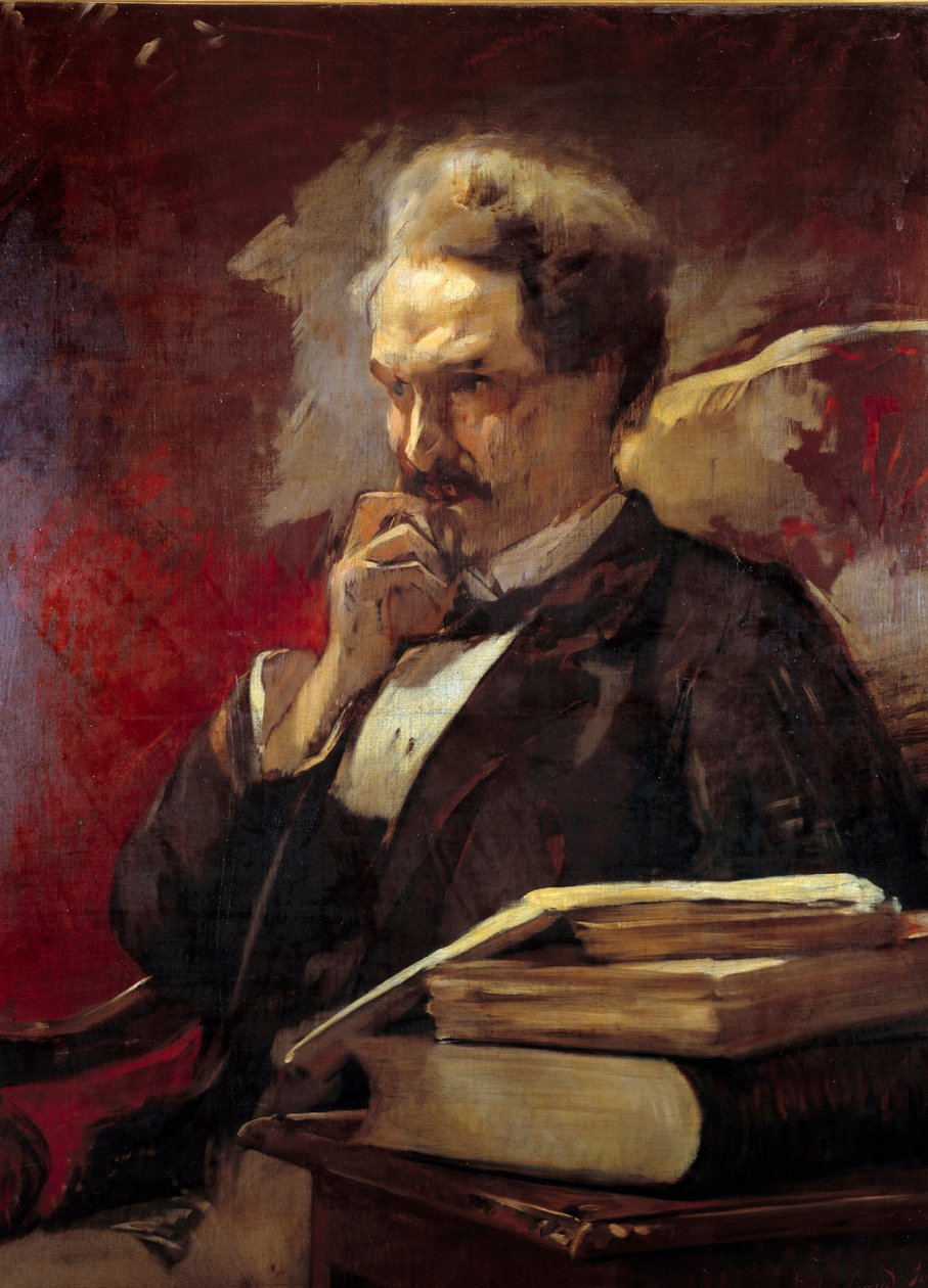 Porträtt av Henri de Rochefort (1831-1913) Marquis de Rochefort, journalist, politiker och författare Målning av Augustebaud Bovy (1848-1899) (ec.suis.) 1879 Sön. 1x0,81m Paris, Carnavalet Museum av Auguste Baud Bovy