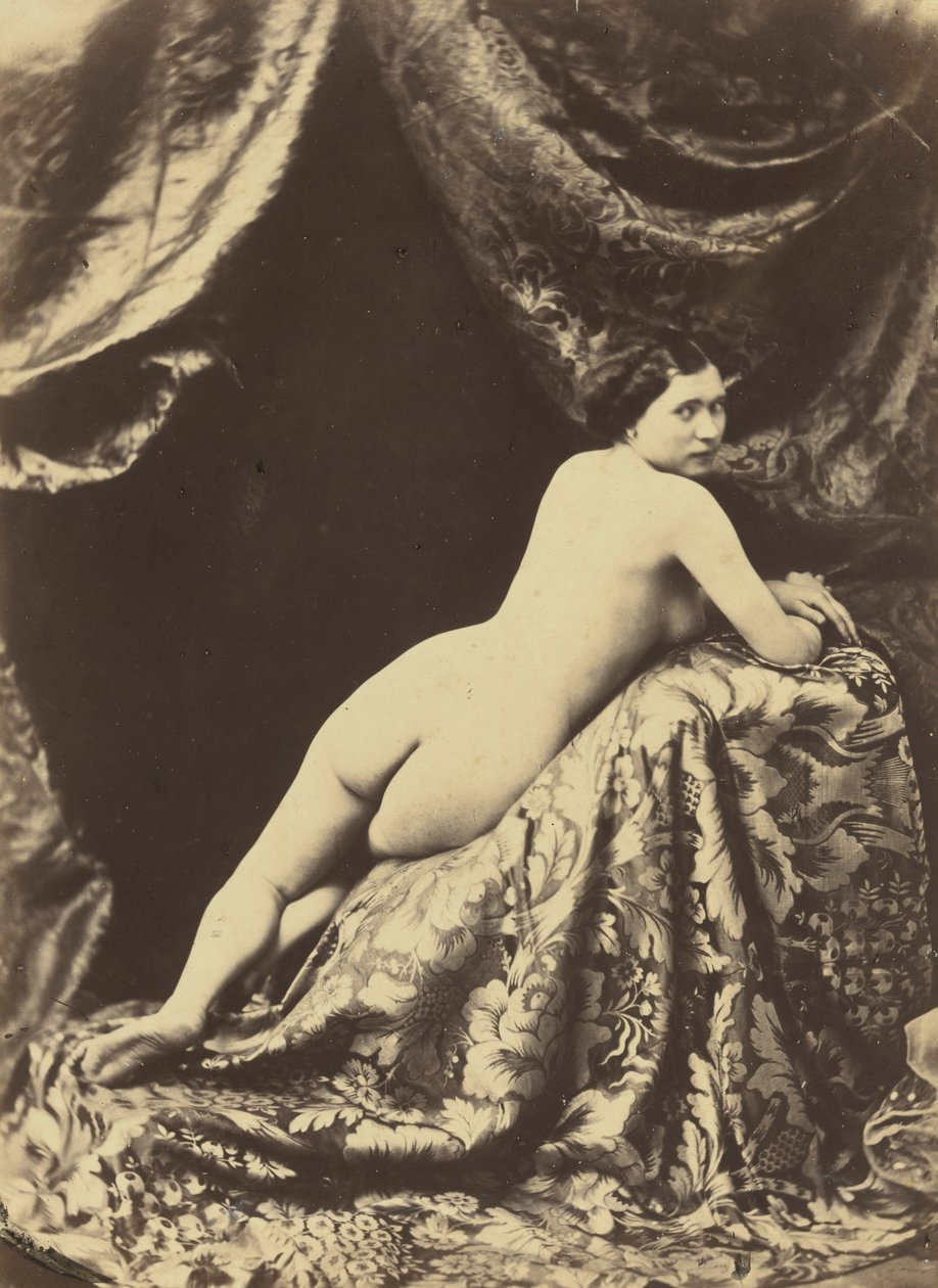 Studie av nakenbild,ca. 1855 (foto) av Auguste Belloc
