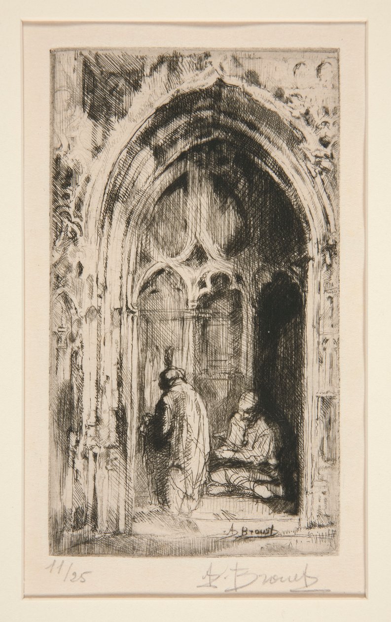 Tiggare på en kyrkportal av Auguste Brouet