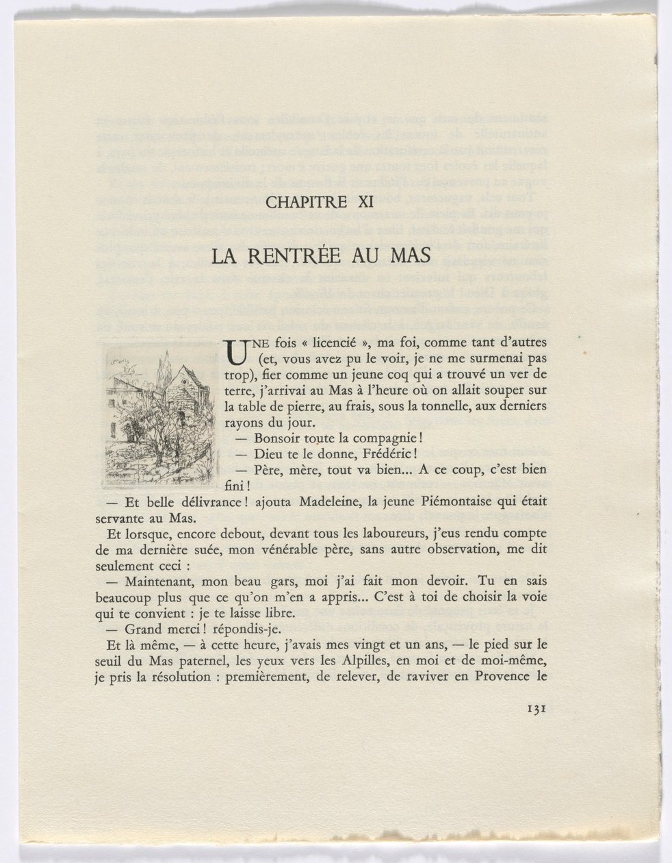 Frédéric Mistral: Mémoires et Recits av Frédéric Mistral: byggnader och träd (sidan 131) av Auguste Brouet