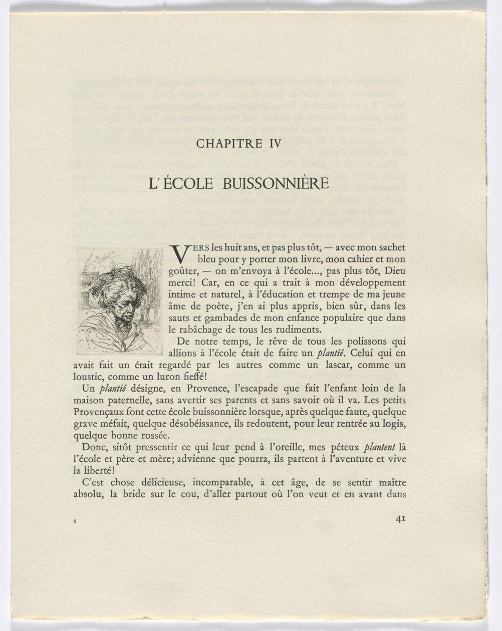 Frédéric Mistral: Mémoires et Recits av Frédéric Mistral: byst av en kvinna (sidan 41) av Auguste Brouet