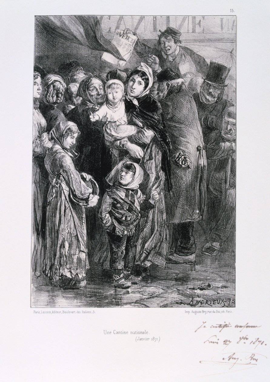 Cantine Nationale, belägring av Paris, fransk-preussiska kriget, januari 1871 av Auguste Bry