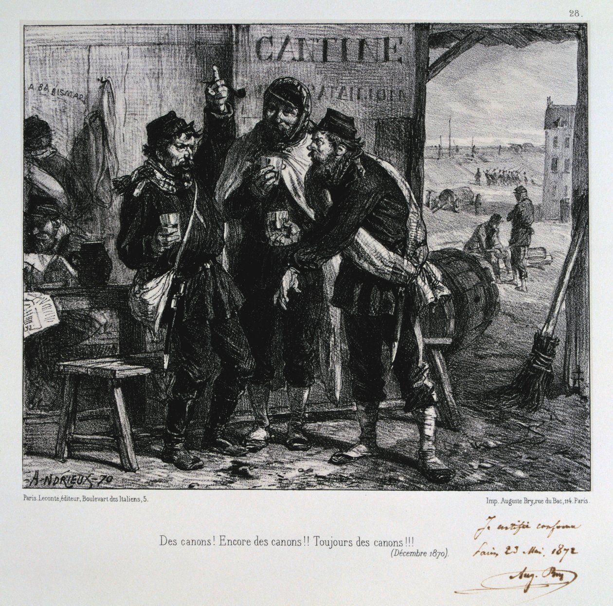 Kanoner! Mer vapen!! Alltid vapen!!! Belägringen av Paris, december 1870 1872 av Auguste Bry