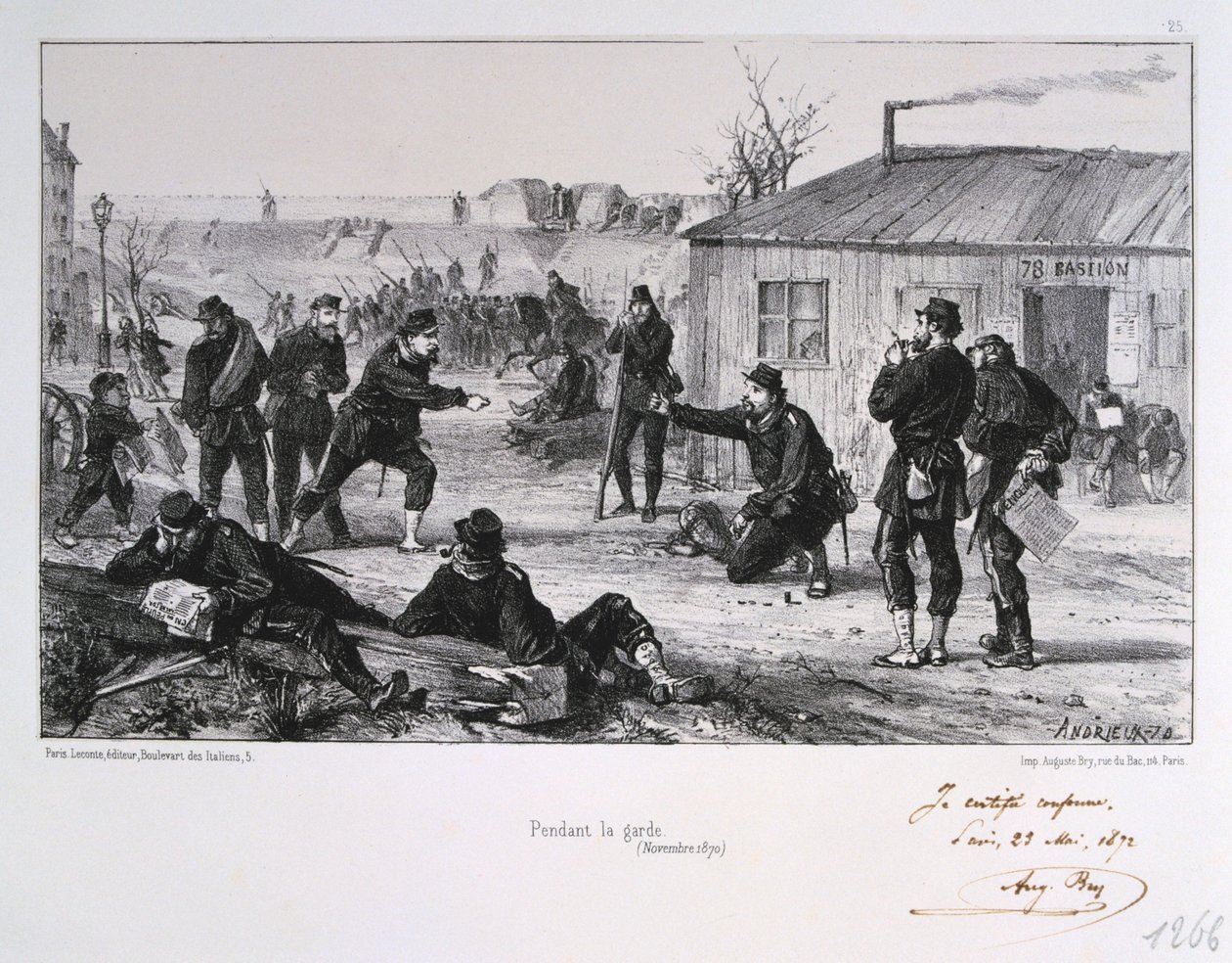 Under vakten, belägringen av Paris, fransk-preussiska kriget, november 1870 1872 av Auguste Bry
