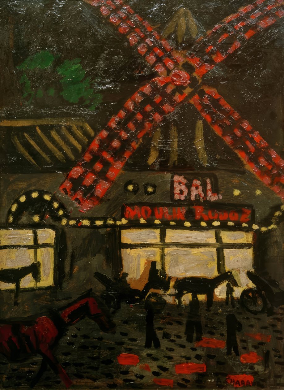 Moulin Rouge, på natten av Auguste Chabaud