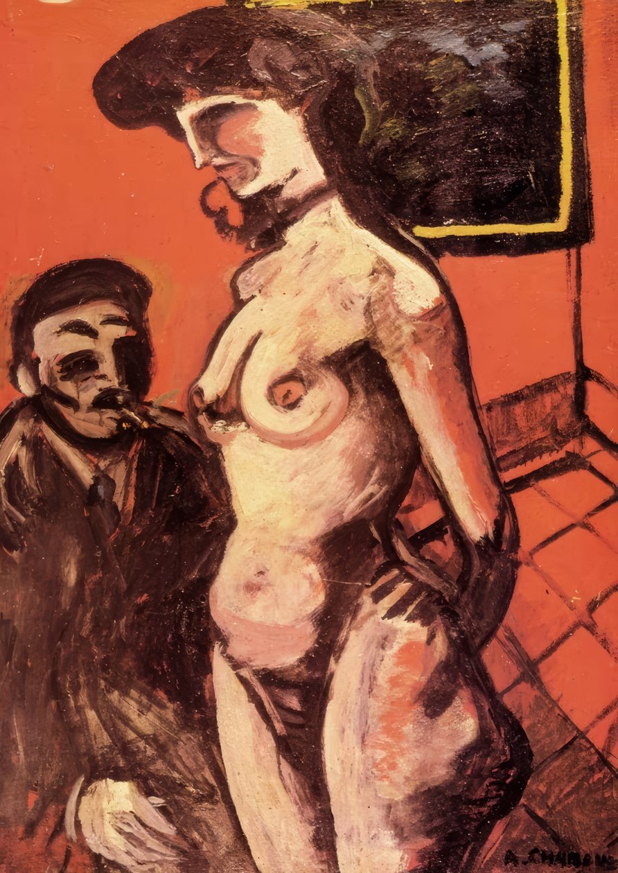 Prostituerad med kund av Auguste Chabaud
