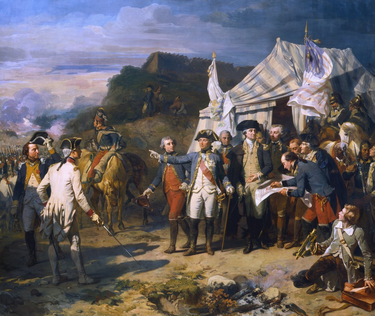 Belägring av Yorktown, 1781 c1836 av Louis Charles Auguste Couder