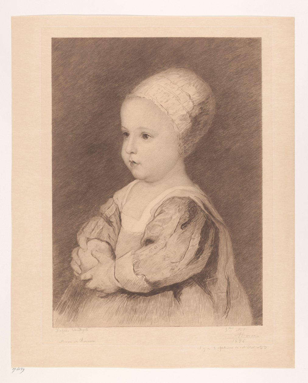 Porträtt av ett okänt barn av Auguste Danse (signed by artist)