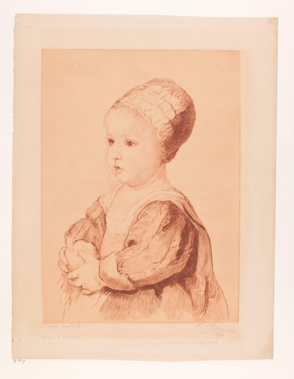 Porträtt av ett okänt barn av Auguste Danse (signed by artist)