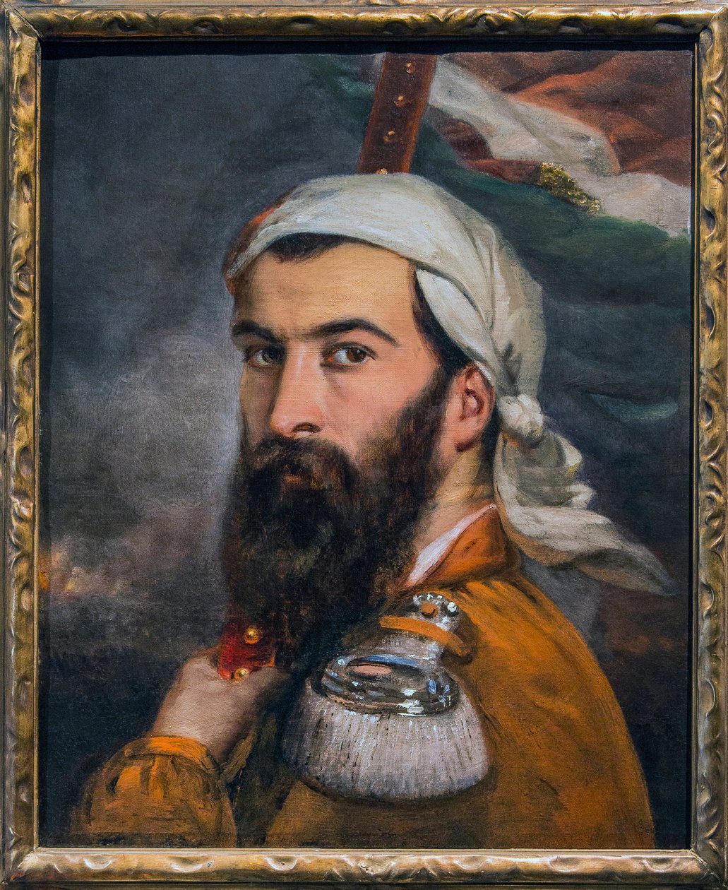 Giuseppe Garibaldi efter slaget vid Morazzone 1848 - målning av Auguste ESTIENNE (1807 - 1882) Paris - Musee de l