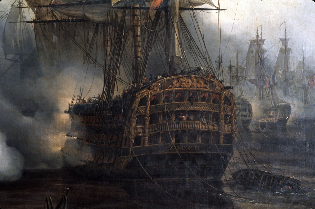 Slaget vid Trafalgar, detalj, av Auguste Etienne Francois Mayer (1805-1890) av Auguste Etienne Francois Mayer