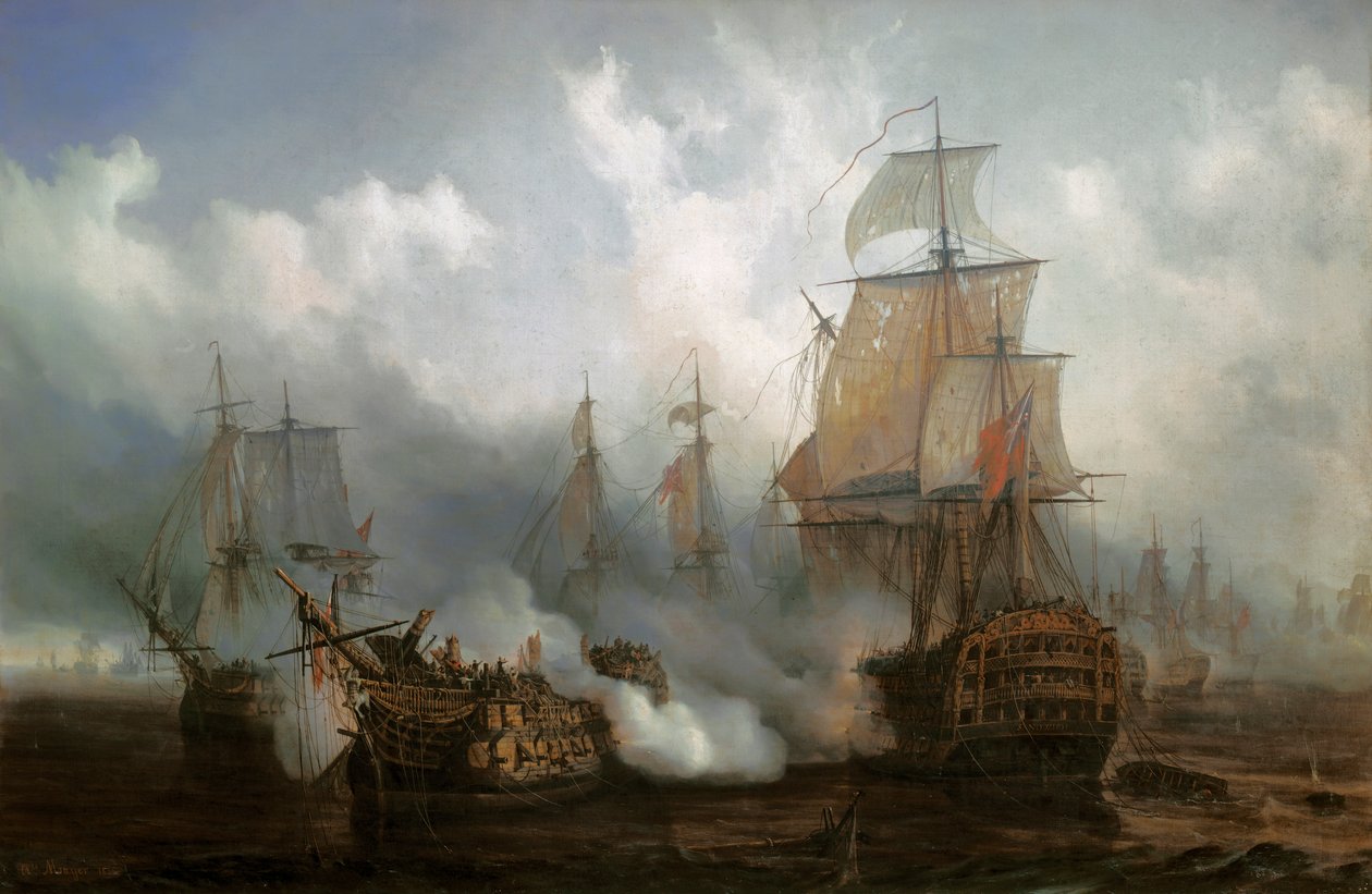 The Redoutable i slaget vid Trafalgar, 21 oktober av Auguste Etienne Francois Mayer