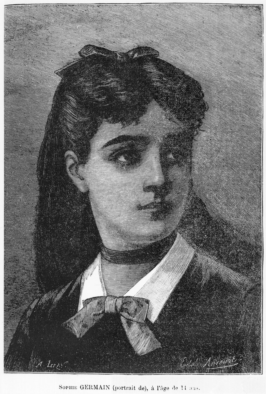 Sophie Germain (1776-1831) 14 år, illustration från "Histoire du Socialisme", ca 1880 av Auguste Eugene Leray
