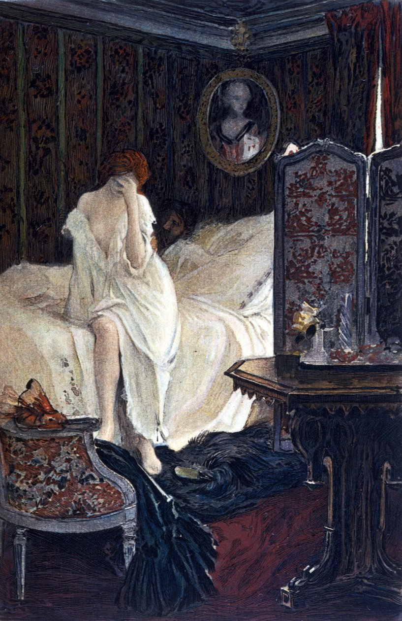 Äktenskapsbruden. Illustration av Auguste François Gorguet (1862 - 1927) för ""Le Lys rouge"" av Anatole France av Auguste Francois Gorguet