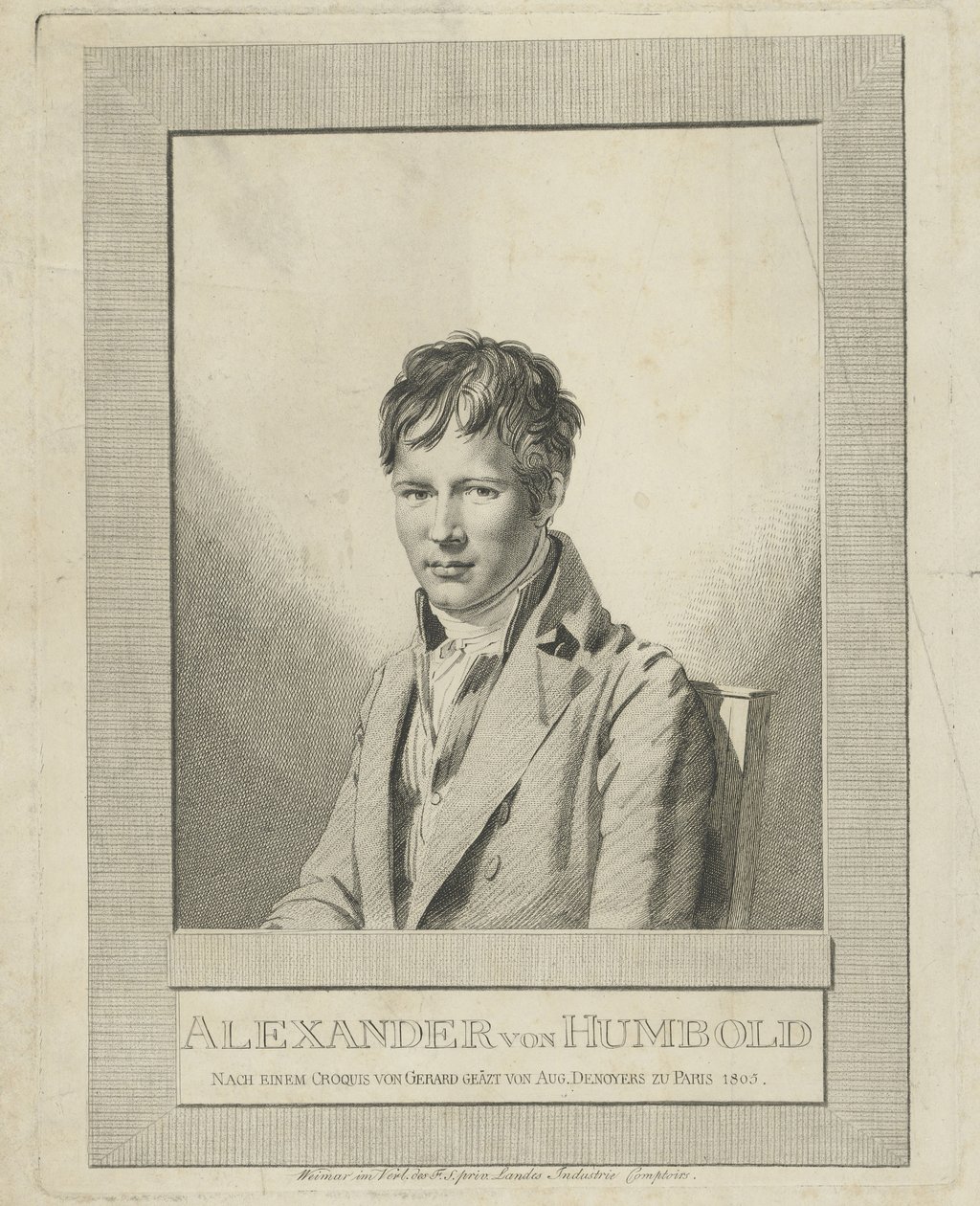Porträtt av Alexander von Humboldt 1769-1859, 1805. av Auguste Gaspard Louis Desnoyers