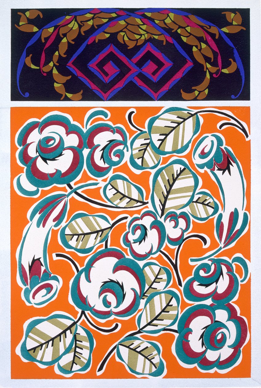 Inredningsmönster, platta 4 från "Formes et Couleurs", utgiven omkring 1930. av Auguste H. Thomas
