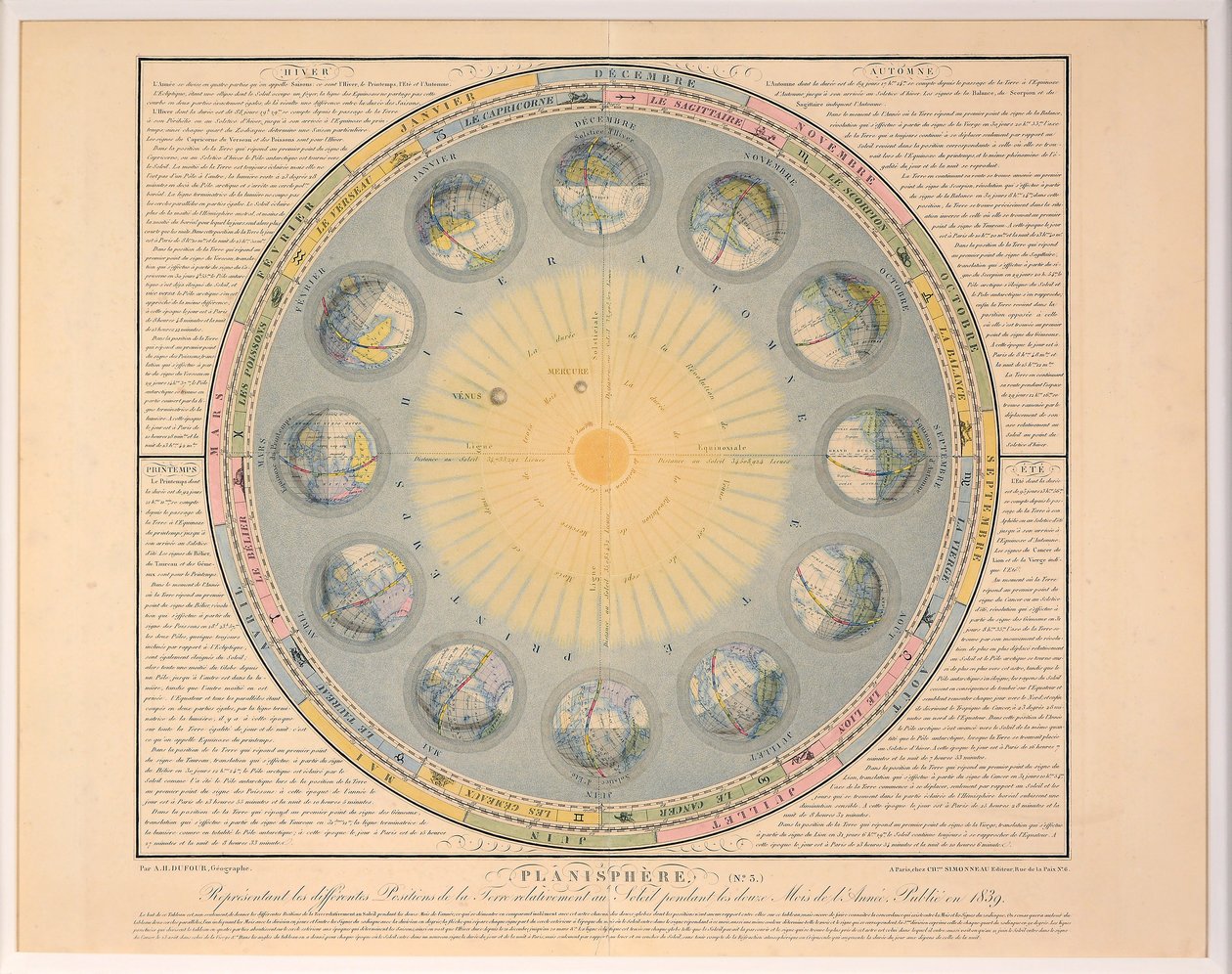 Planisphere nr. 3, pub. 1839. av Auguste Henri Dufour