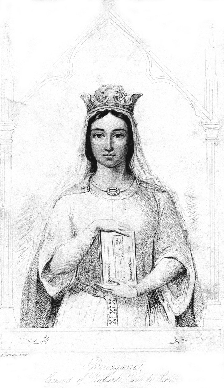 Berengaria av Navarra c1164-1230, drottning gemål till kung Richard I 1157-1199, 1844 av Auguste Hervieu