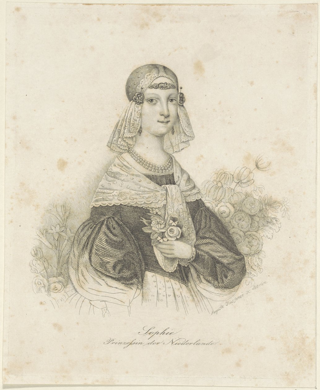 Porträtt av Sophie, prinsessan av Nederländerna av Auguste Hüssener