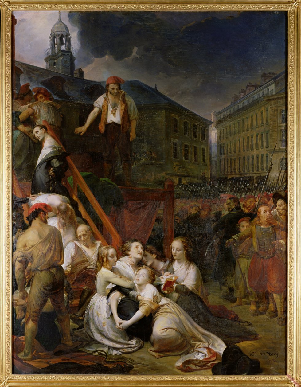 Avsnitt på Place du Bouffay, Nantes, 1793, 1859 av Auguste Hyacinthe Debay