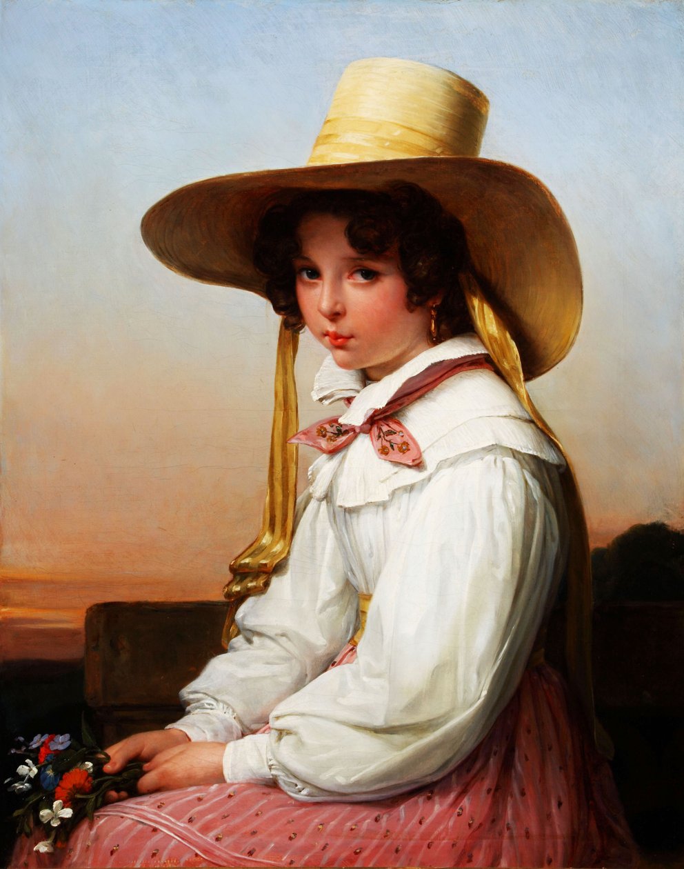 Porträtt av Nency Destouches 1829 (olja på duk) av Auguste Jean Baptiste Vinchon