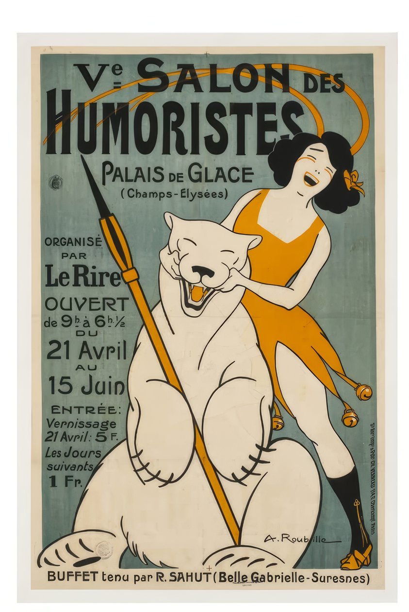Femte humorsalongen. Palais de glace. Organiserad av Rire. av Auguste Jean Baptiste Roubille