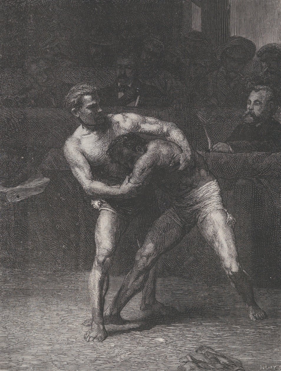 Wrestlers The Wrestlers, från Le Monde Illustré, 22 maj 1875. av Auguste Joliet