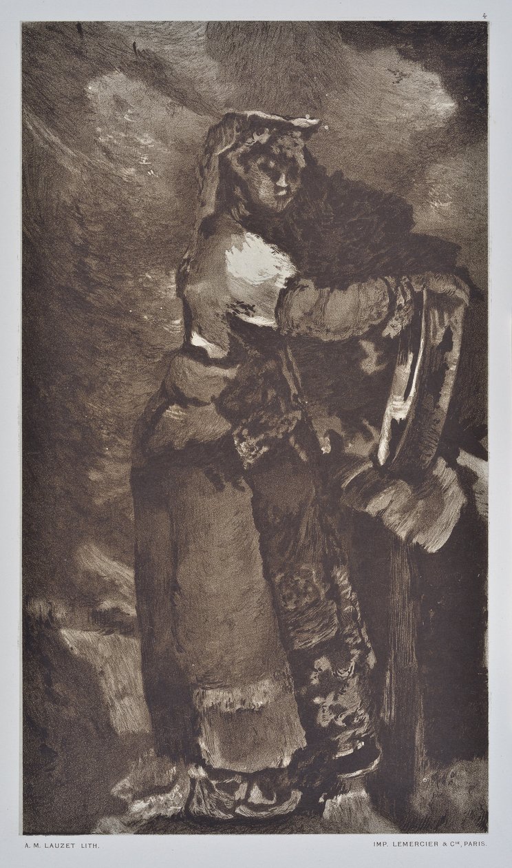 Studera italienska (teckning) av Auguste Lauzet