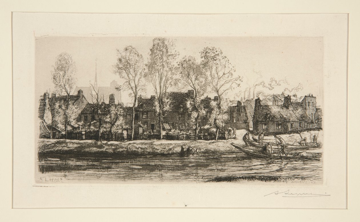 Sommes strand? Amiens (Banks of the Somme at Amiens) av Auguste Lepere