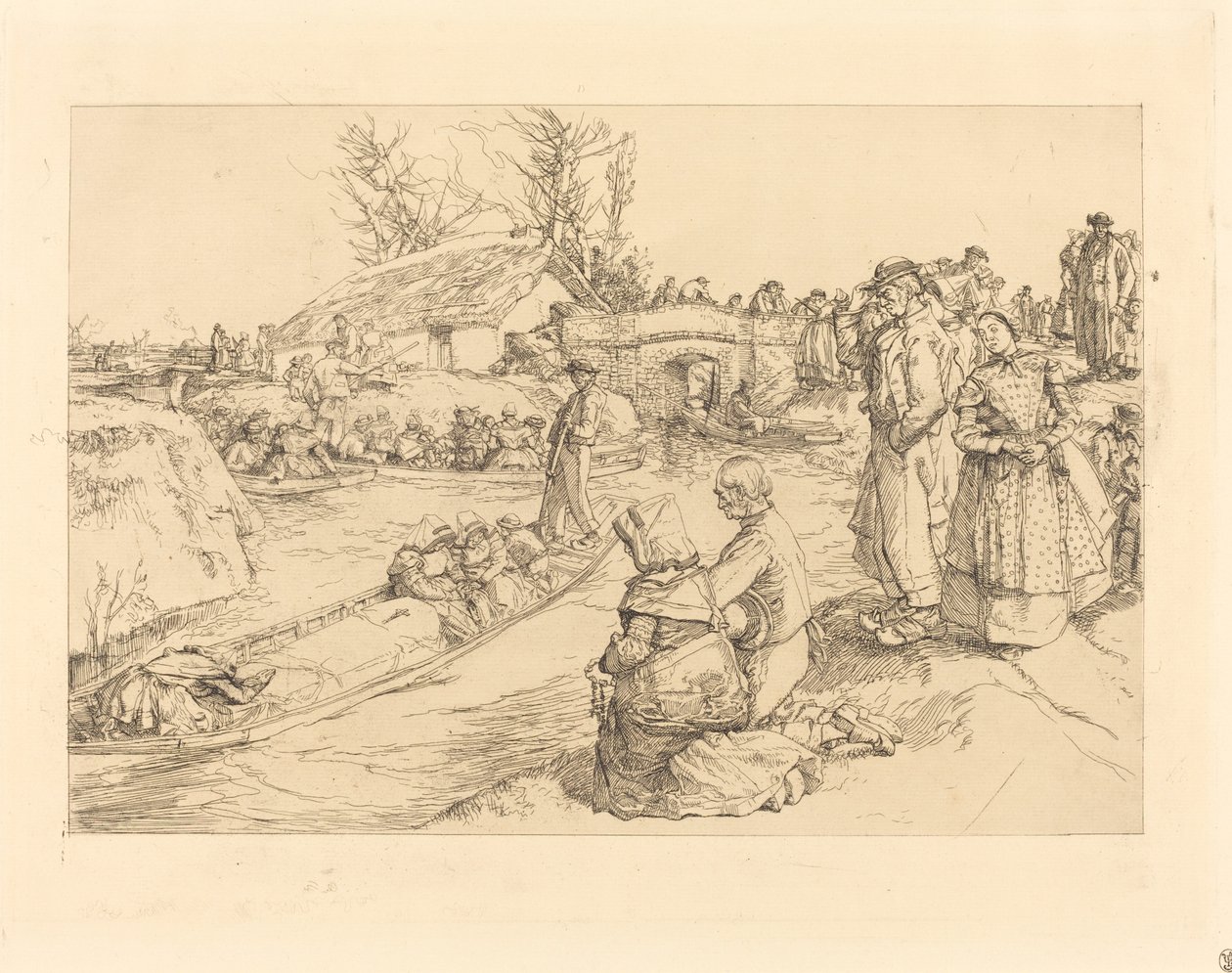 Begravning i Vendeen Marsh av Auguste Lepere