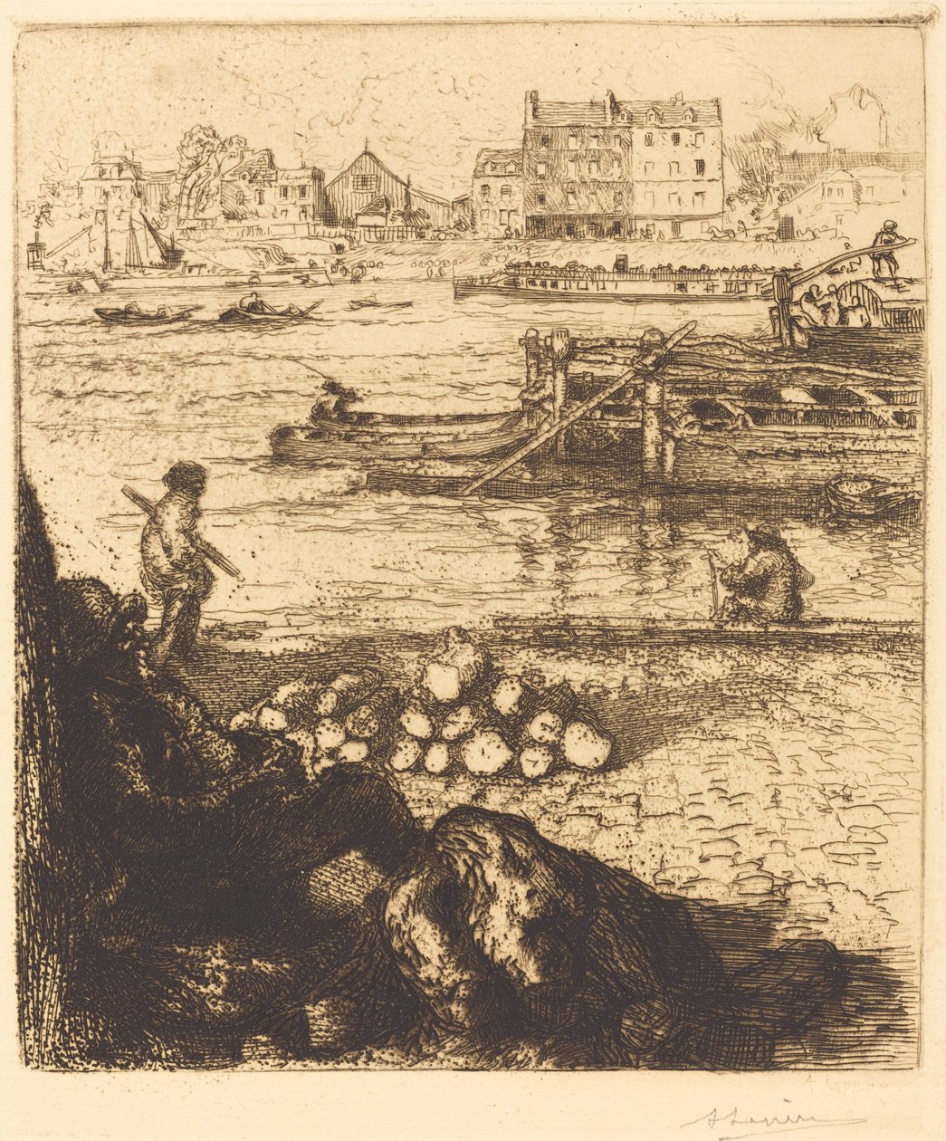 Dockman, Pier vid La Gare av Auguste Lepere
