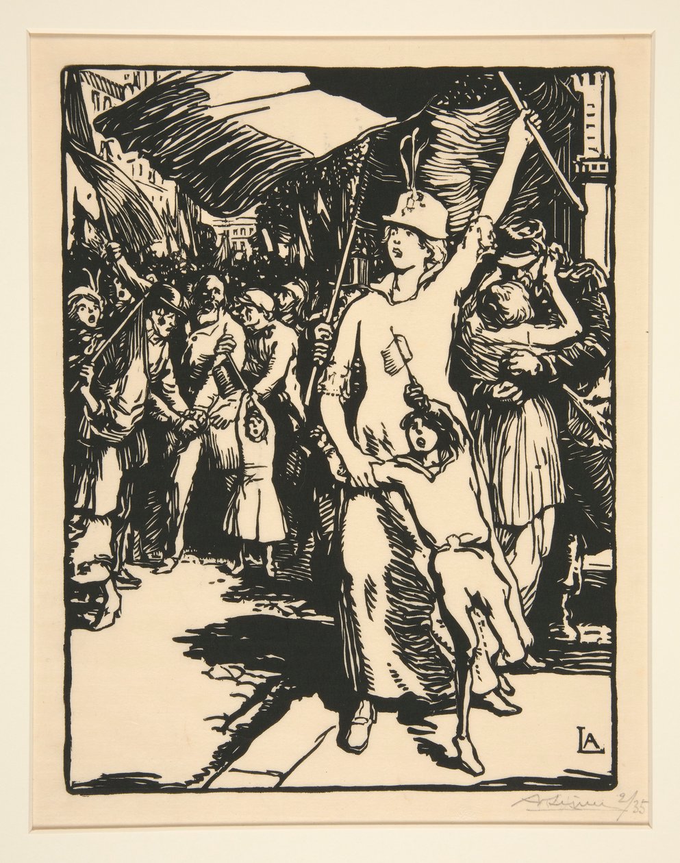 War is Declared, från La Guerre de 1914, första serien, nr. 8 av Auguste Lepere
