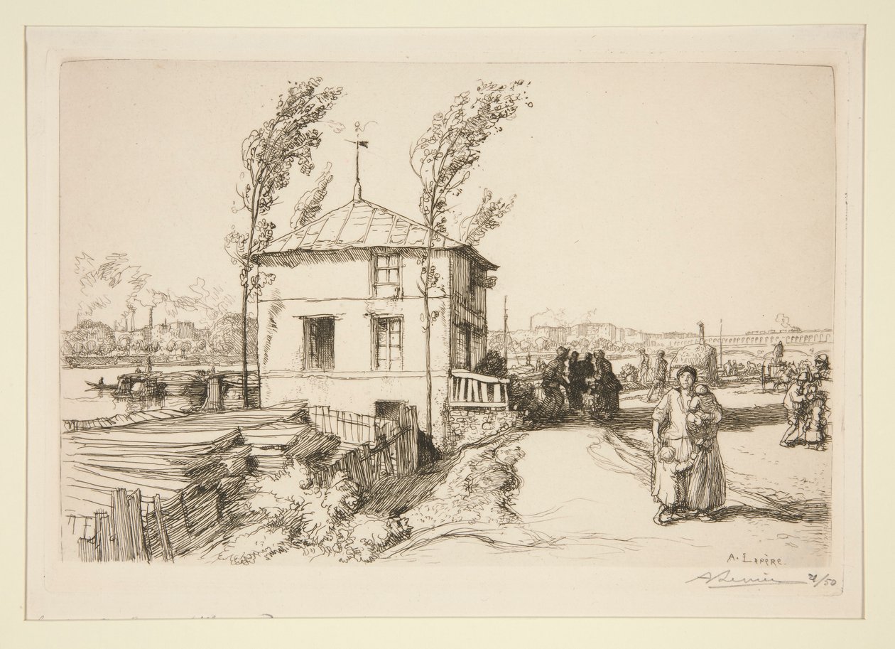 Guinguetten, vägen till Billancourt av Auguste Lepere