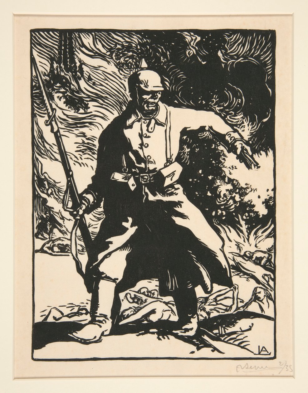 Den preussiske soldaten, från Kriget 1914, första serien, nr. 10 av Auguste Lepere