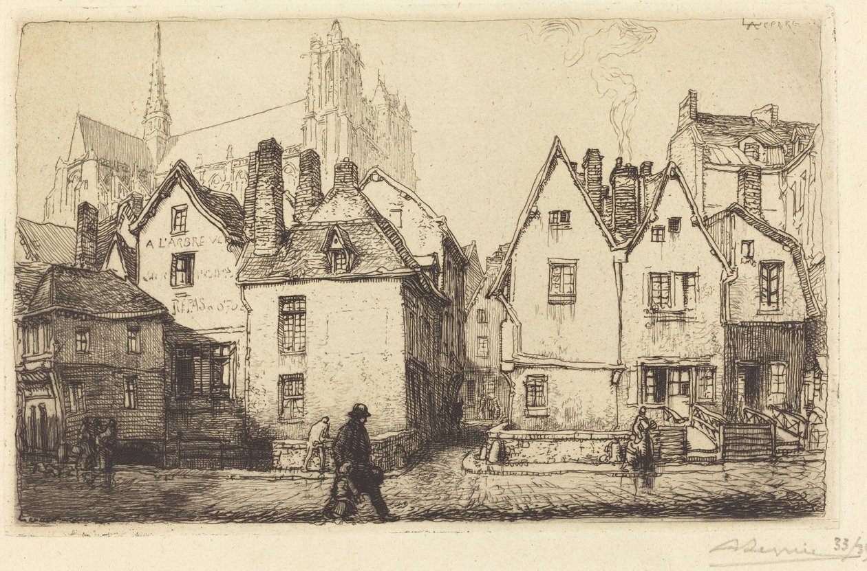Gamla hus i Amiens av Auguste Lepere